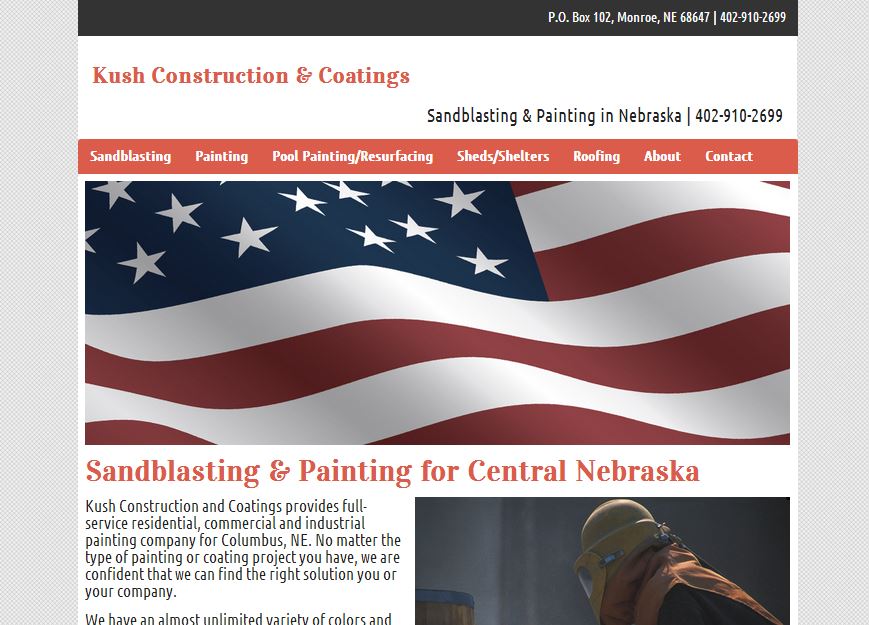 Kush Construction & Coatings new web design